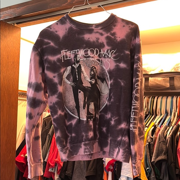 Fleetwood Mac Tops - Fleetwood Mac Graphic Tie-Dye Sweatshirt